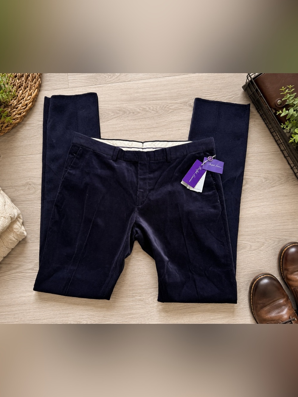 Ralph Lauren Purple Label Men’s Navy Corduroy Pants NWT